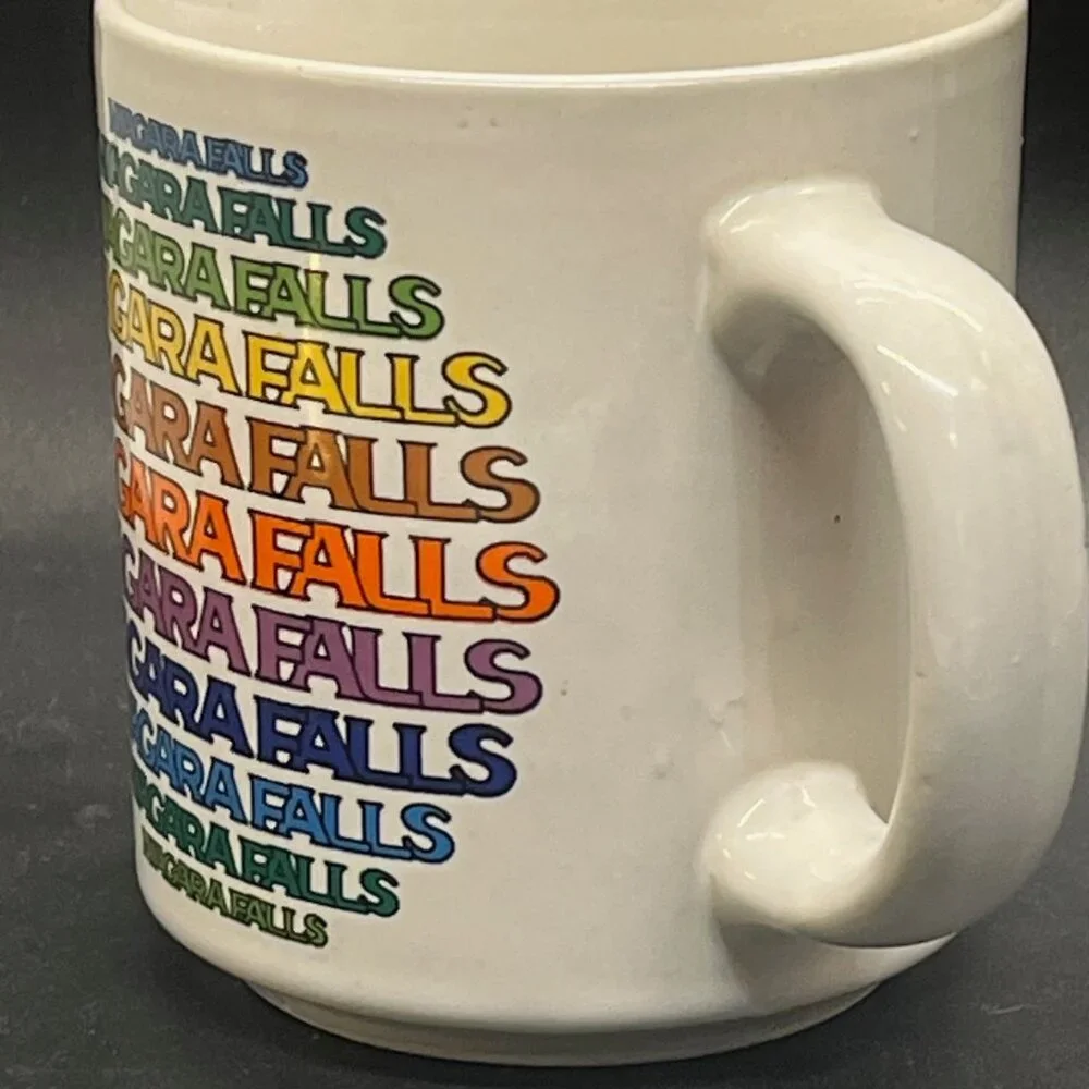 Vintage Niagara Falls New York‎ Rainbow 12 ounce Pottery Coffee Mug Ceramic